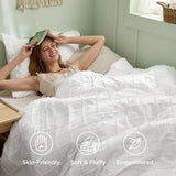 Bedsure Boho Twin Duvet Cover Size - White Breathable & Soft Boho Bedding, Machine Washable Comforter Cover for All Seasons, Includes 1 Duvet Cover 68"x90" with 1 Pillow Sham & Zipper Closure Bedsure