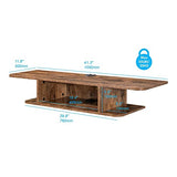 FITUEYES 2-Tier Floating TV Shelf Wall Mounted, Modern Floating Entertainment Center Media Console Under TV for Living Room, Rustic Brown FITUEYES