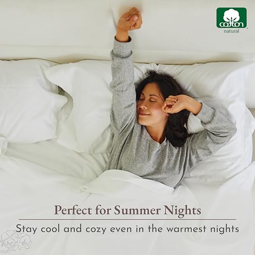 California Design Den Queen Sheet Set - Natural 100% Cotton Sheets Queen Size Bed Set with Deep Pockets, Soft Sateen Weave, Breathable and Durable Bedding (White)