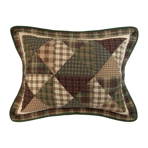 Donna Sharp Pine Star Pieced Embroidered Cotton Quilted Bedding Set - 3-Piece King Size Quilt Set - Includes 1 Quilt and 2 Pillow Shams - Machine Washable - Perfect for Rustic Decor Donna Sharp