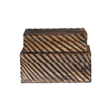 Creative Co-Op Hand-Carved Mango Wood Nesting Boxes with Burnt Finish, Grey, Set of 2 Creative Co-Op