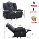 HOMYEDAMIC Oversized Power Recliner Chair 350lb with Hidable Cup Holders, Extra Wide Large Big Electric Recliner Chair with Lumbar Support Pillow Nursery Chair Living Room (Power, Grey)