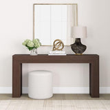 Plank+Beam Grand Console Table, 66 Inch Modern Solid Wood Sofa Table, Narrow Entryway Table for Hallway, Behind The Couch, Living Room, Foyer, Walnut Wirebrush Plank+Beam