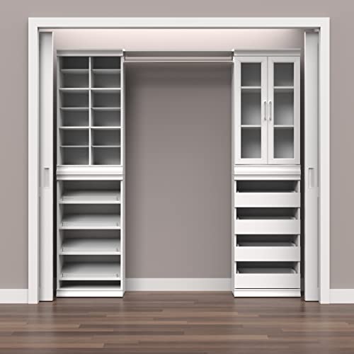 ClosetMaid Modular Storage Unit with 4 Drawers, Wood Closet Organizer, Stacking, Full Backer, Storage, Decorative Trim, White ClosetMaid