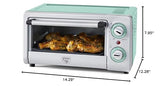 GreenLife Countertop Toaster Oven Air Fryer Stainless Steel, Healthy Ceramic Nonstick, PFAS and PFOA-Free, Tray & Basket, Bake, Broil, Reheat, Adjustable Temp & Time Control, Auto Shutoff, Turquoise GreenLife