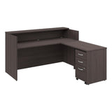 Bush Business Furniture Arrive 72W x 72D L Shaped Reception Desk with Shelf and Mobile File Cabinet in Storm Gray, Modern Receptionist Station for Office Waiting Room Bush Furniture