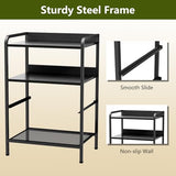Night Stand with 1 Fabric Drawer and Sturdy Metal Frame, Modern Bedside Table Lightweight & Durable -55LB Load Capacity, Wear-Resistant & Easy-Clean Surface, Black YEYSHAOM