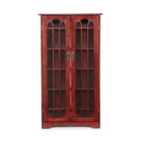 SEI Furniture Window Pane Storage Adjustable Shelves Display Cabinet, 47.75" H x 26.25" W x 9.5" D, Cherry SEI Furniture