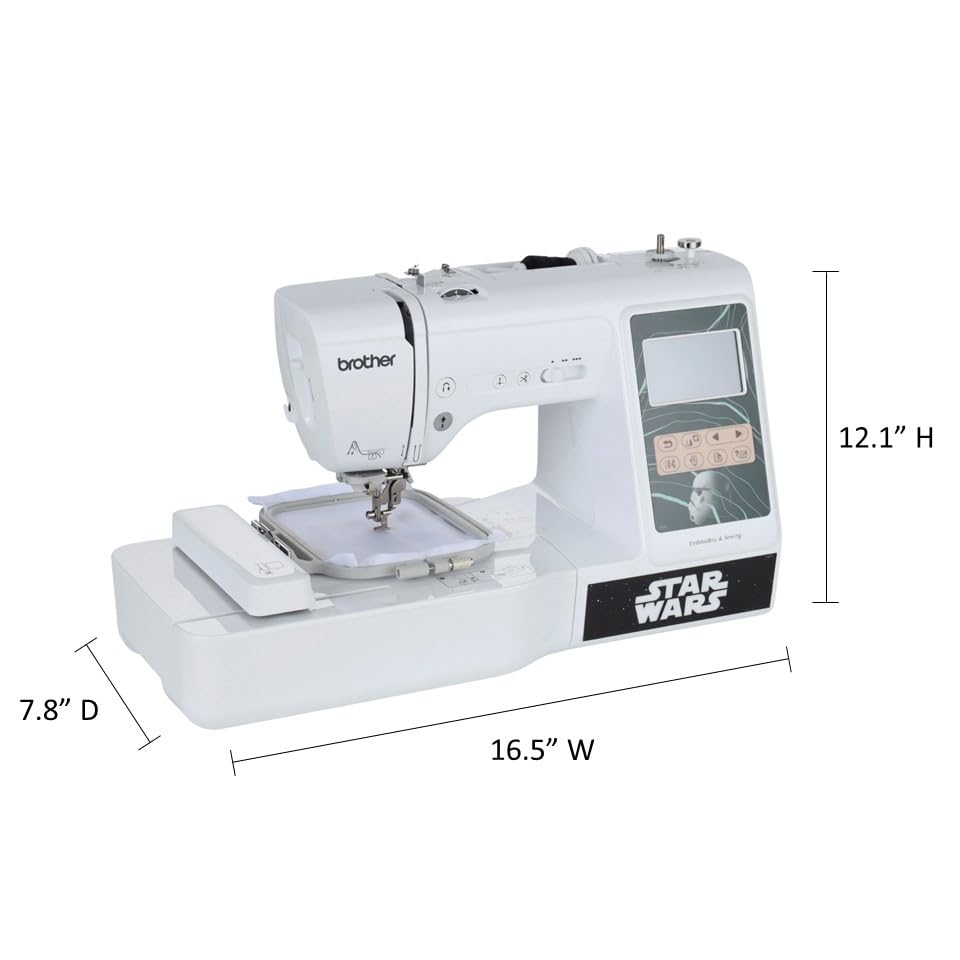 Brother LB5500S Star Wars 2-in-1 Combo Sewing & Embroidery Machine, 16.5 x 7.76 x 12.09 inches, White Brother