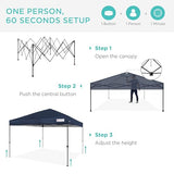 Best Choice Products 12x12ft 1-Person Setup Pop Up Canopy Tent Instant Portable Shelter w/ 1-Button Push, Case, 4 Weight Bags - Navy Blue Best Choice Products