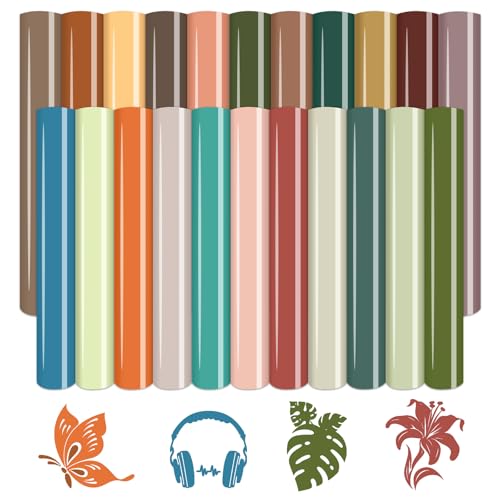 HTVSTD Boho Heat Transfer Vinyl -22 Sheets 12 * 10inches Patterned HTV Vinyl Dark Boho Iron on Vinyl for T-Shirts DIY Fashion HTVSTD