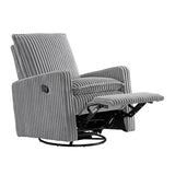Oxford Baby Uptown Upholstered Swivel Glider and Recliner Nursery Chair - Corduroy, Ash Gray Oxford Baby