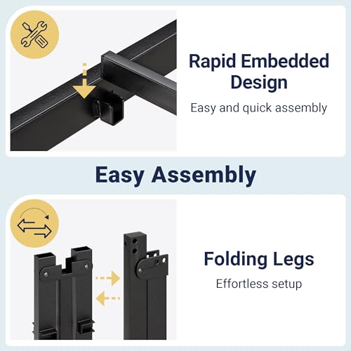 Allewie Twin Bed Frame, 14 inch Metal Platform Beds with Storage Space, No Box Spring Needed and Easy Assembly, Black Allewie