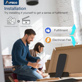Amico Ceiling Fans with Lights, 44 inch Ceiling Fan with Light and Remote Control, Reversible, 3CCT, Dimmable, Noiseless, Small Black Ceiling Fan for Bedroom, Indoor/Outdoor Use Amico