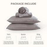 LUTBM King Sheet Set 100% Cotton Bed Sheets Gauze 4 Pcs Grey King Muslin Sheets Set 16" Deep Pocket Sheet & Pillowcase Sets Breathable Boho Soft Bedding Sets for All Season LUTBM