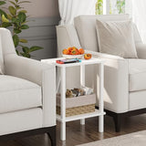 TUTOTAK End Table, Side Table, Nightstand, 2-Tier Storage Shelf, Sofa Side Table for Small Space, Living Room, Bed Room V1TB01BW034 TUTOTAK