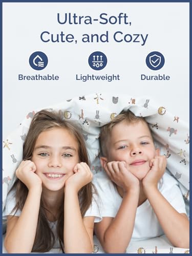 Kids Animal Sheets - 4 Piece Queen Jungle Microfiber Sheet Set - Wildlife Bedding for Children - Soft, Cute & Cozy - Breathable & Machine Washable - Zoo Theme Bed Set for Boys, Girls, Teens & Toddlers CGK Unlimited