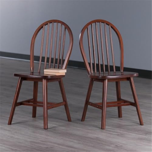 Windsor 2-Pc Chair Set - Walnut - WoodArtSupply