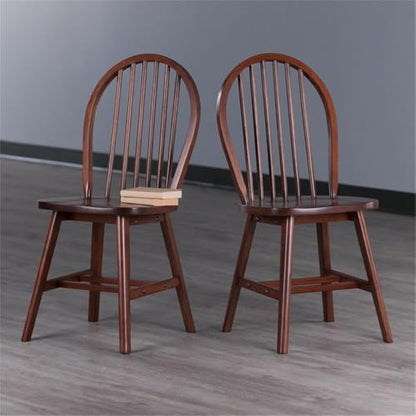 Windsor 2-Pc Chair Set - Walnut - WoodArtSupply