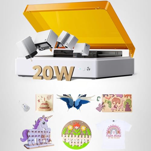 xTool M1 Ultra Laser Engraving Machine, 4-in-1 Craft Machine with 20W Laser Engraver, Inkjet Printing, Blade Cutting, Pen Drawing, Support Rotary Engraving on Tumblers - Advanced Bundle xTool