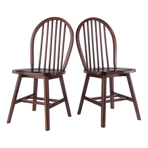 Windsor 2-Pc Chair Set - Walnut - WoodArtSupply