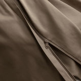 MooMee Duvet Cover Set 100% Extra Long Staple Cotton 600 Thread Count Silky Sateen Smooth Luxury Soft Breathable Durable Hotel Quality Bedding, 3 Pieces (Mocha Brown, Queen 90"x90") MooMee