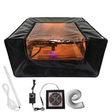 Laser Engraver Enclosure with Ventilation and LED Light, Fireproof Dustproof Protective Cover with Exhaust Fan and Pipe for Most Laser Cutter, Insulates Against Smoke, Odor and Noise, 650x650x330mm Generic