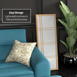 4 ft. Short Double Cross Shoji Screen - Natural - 3 Panels Red Lantern