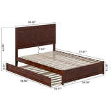 AFI, Clayton Full Platform Bed with Panel Footboard & Twin Trundle, Walnut AFI