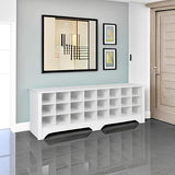 Prepac White Hall Bench with Storage and Seating: 24-Shoe Cubby Bench, Ideal White Shoe Rack for Entryway, Sized 15.5" D x 60" W x 20.25" H Prepac