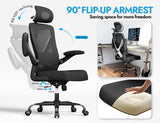 Ergalithic Ergonomic Office Chair - X-Shaped Computer Desk Chair Comfy, Gaming Chair, Office Chair with Lumbar Support, Mesh Office Chairs with Headrests, Desk Chair for Long Hours (Black Silver) Ergalithic