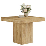 Tribesigns 39-Inch Square Dining Table for 4, Farmhouse Small Kitchen Dinner Eating Table with Sturdy Pedestal Base, Wooden Dining Room Furniture for Dining Room, Kitchen, Apartments, Natural Tribesigns