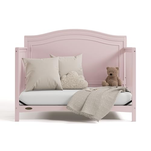 Graco Paris 4-in-1 Convertible Crib – GREENGUARD Gold Certified, Converts to Toddler Bed and Daybed, Fits Standard Full-Size Crib Mattress, Adjustable Mattress Support Base (Blush)