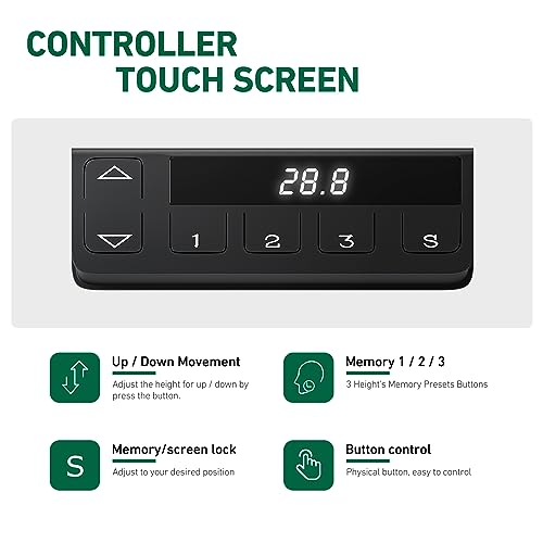 FEZIBO 63 x 24 Inches Standing Desk with Drawer, Adjustable Height Electric Stand up Desk with Storage, Sit Stand Home Office Desk, Ergonomic Computer Desk, Rustic Brown FEZIBO