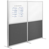 VIVO Modular Wall System, 2 PET and Whiteboard Panels, Professional Office Cubicle Dividers, Freestanding Privacy-Screen, 66 inches High, White and Dark Gray, PP-MWS63WB VIVO
