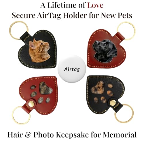 PLUSYYY Pet Fur Keepsake Keychain - Dog Hair & Cat Fur Memory Charm, Pet Memorial Gift for Dog and Cat Lovers (Black)
