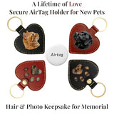 PLUSYYY Pet Fur Keepsake Keychain - Dog Hair & Cat Fur Memory Charm, Pet Memorial Gift for Dog and Cat Lovers (Black)