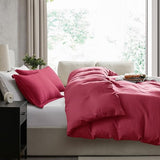 Hearth & Harbor Full Duvet Cover Set - Full Soft Prewashed Burgundy Red Duvet Cover, 3 Piece Set with Zipper Closure, 1 Duvet Cover 80x90 inches and 2 Pillow Shams Hearth & Harbor