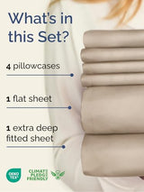 Extra Deep King Sheet Set - 6 Piece Breathable and Cooling Sheets - Hotel Luxury Bedding for Women, Men, Kids & Teens - Easy & Secure Fit - Soft, Wrinkle Free and Comfy - Extra Deep Pockets - Wheat CGK Unlimited