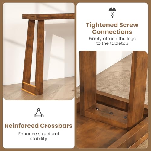 Giantex Narrow Long Console Table, 43" Modern Entryway Table Behind the Couch, Rubberwood Accent Sofa Tables for Living Room, Foyer, Hallway, Bedroom, Entrance (Walnut) Giantex
