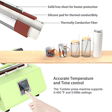 YIIFIISET 30oz Tumbler Heat Press Machine,Mug Press Machine for Stainless Steel, Ceramic, Glass Tumbler,Universal 11oz 15oz 16oz 20oz 30oz Tumbler Press YIIFIISET