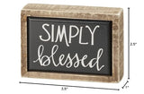 Primitives by Kathy Simply Blessed Box Sign Mini ,Black Primitives by Kathy