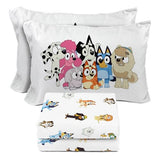 Sunny Side Up Bluey & Friends Full Sheet Set - 4 Piece Kids Bedding Set Includes Pillow Cover - Super Soft Microfiber Sheets Sunny Side Up