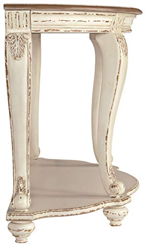 Signature Design by Ashley Realyn French Country Semi-Circle Console Table, White & Brown Signature Design by Ashley