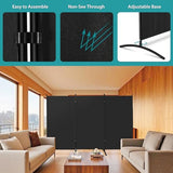 SUPER DEAL Room Divider, 6 Ft Folding Privacy Screens, 3 Panel Portable Room Partition Separator with Wide Metal Stands Freestanding Temporary Wall for Home, Office, Bedroom, 101" W X 72" H, Black SUPER DEAL