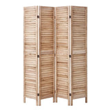 VEVOR Wood Room Divider, 4 Panel Wood Folding Privacy Screen, 66.9 Inches Tall Indoor Louvered Wooden Partition, Portable Decoration Screen, for Room Separation, Home, Office, Restaurant & Bedroom VEVOR