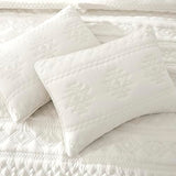 WDCOZY Boho Ivory Twin Quit Size Bedding Sets with 1 Pillow Sham, Cream White Farmhouse Lightweight Soft Bedspread Coverlet for All Season, 2 Pieces, 68x90 inches WDCOZY
