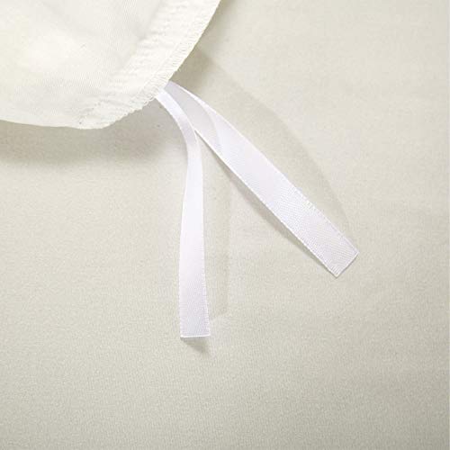 AiMay Satin Duvet Cover Set Bedding Sets Luxury Rich Silk Silky Super Soft Solid Color 2 Piece (1 Duvet Cover +1 Pillowcase) Honeymoon Sexy Reversible Stain-Resistant Wrinkle Free (Twin, Off White) AiMay