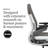 Steelcase Gesture Office Chair - Ergonomic Work Chair with Wheels for Carpet - Comfortable - Intuitive-to-Adjust for Desk - 360-Degree Arms - Graphite Gray Fabric Steelcase