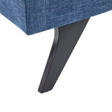Christopher Knight Home Cagle Upholstered Loveseat Sofa with Splayed Legs, Birch Wood Frame Lounge Chair, Living Room Chaise Lounge Chair Indoor, Soft Lounge Sofa with Rolled Accent Pillow, Navy Blue Christopher Knight Home